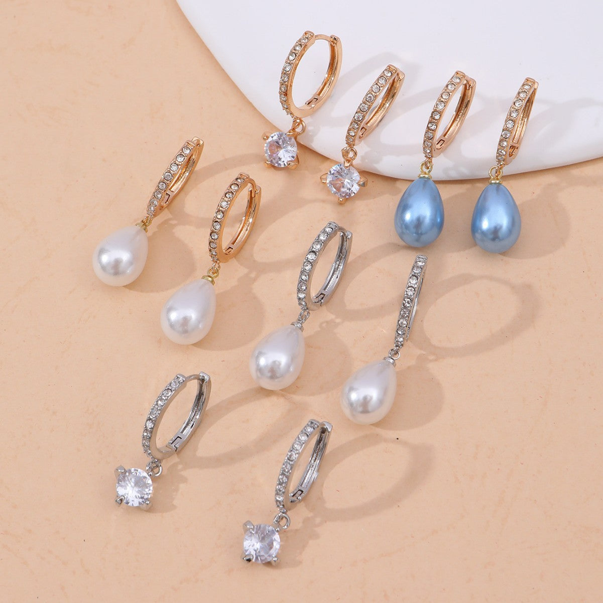 Womens Jewelry Purple Pearl Hoop Earrings - Zalixer