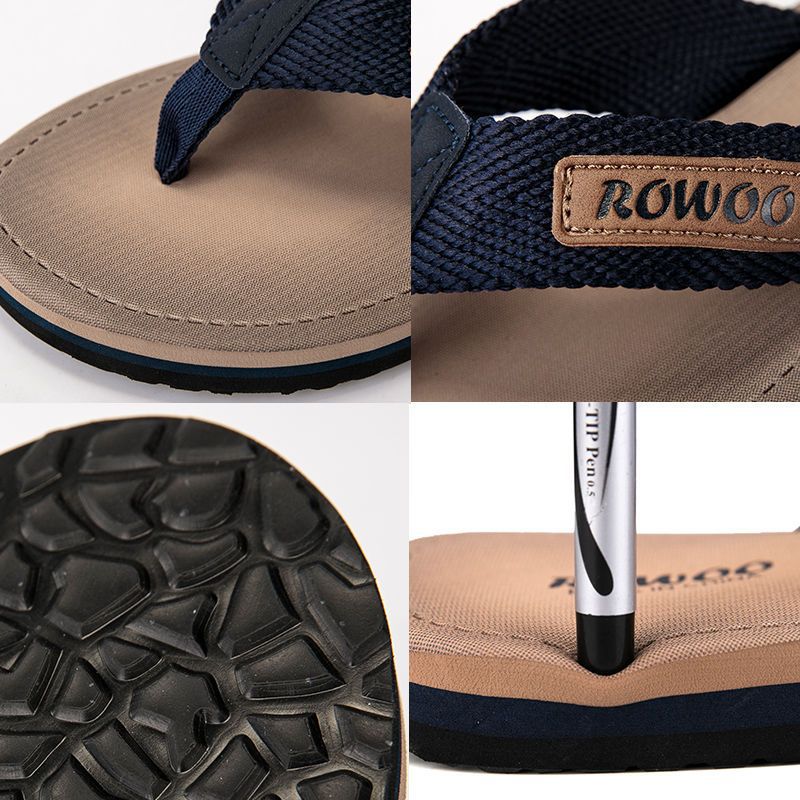 Mens Stylish Non-slip Fabric-strapped Beach Sandals For Outdoor Wear