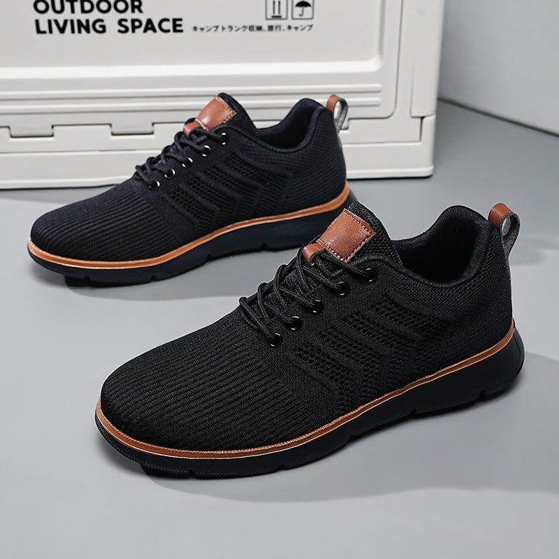 Fashion Lace-up Mesh Sneakers Casual  Flying Woven Walking Sports Shoes For Men - Zalixer