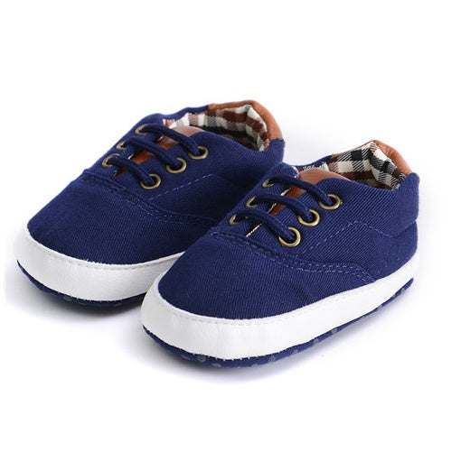 Solid color casual lace soft bottom baby canvas shoes baby shoes toddler shoes - Zalixer
