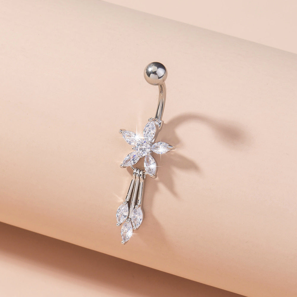 Branch Zircon Belly Button Ring Belly Button Nail Puncture
