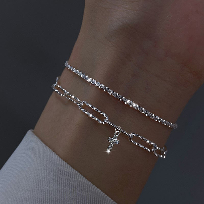 Gold And Sliver Rhinestones Bracelet Womens Jewelry - Zalixer