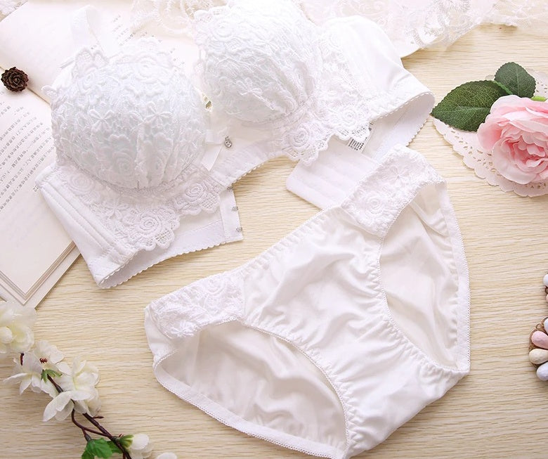 Lace Sexy Deep V Gather Underwear Without Steel Ring - Zalixer
