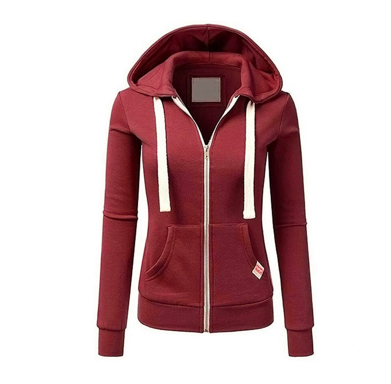 Womens Casual Sporty Cardigan With Zipper Hooded Sweatshirt - Zalixer