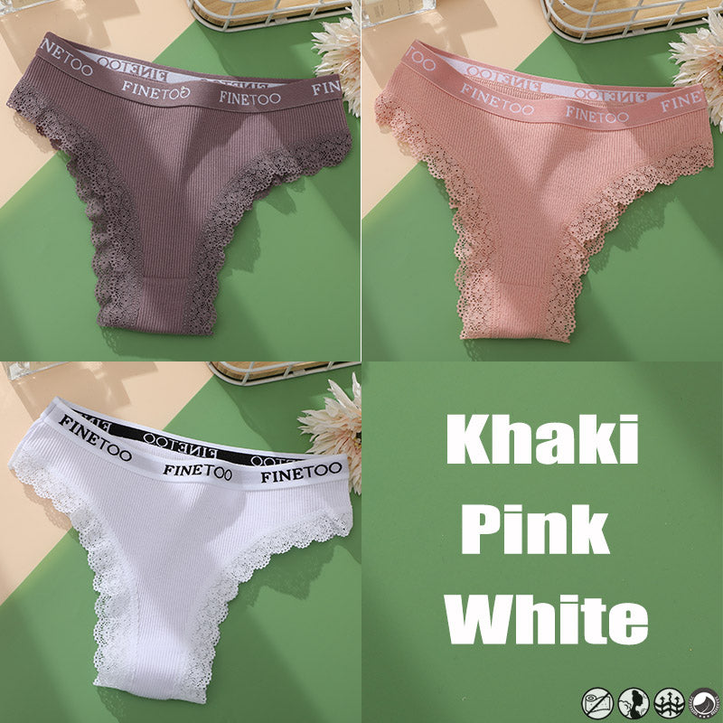 Ladies Briefs High Slit Lace Panties - Zalixer