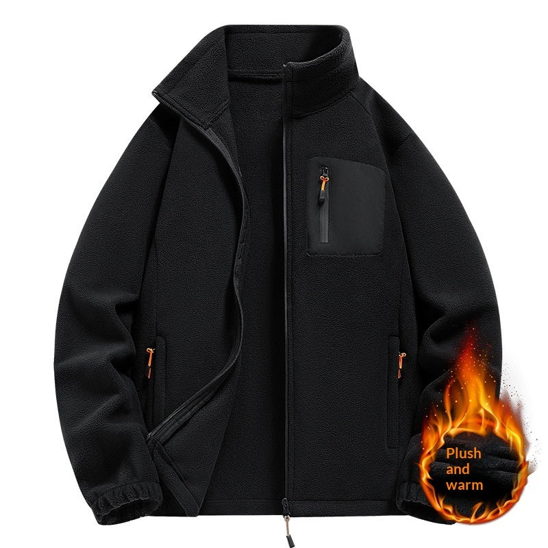 Mens StandUp Collar Fleece Jacket