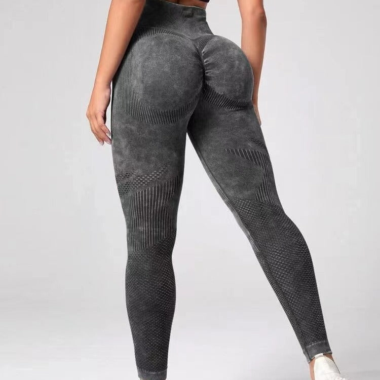 Hollow Design Seamless Leggings High Waist Hip Lifting Running Sports Fitness Yoga Pants Fashion Womens Clothing - Zalixer
