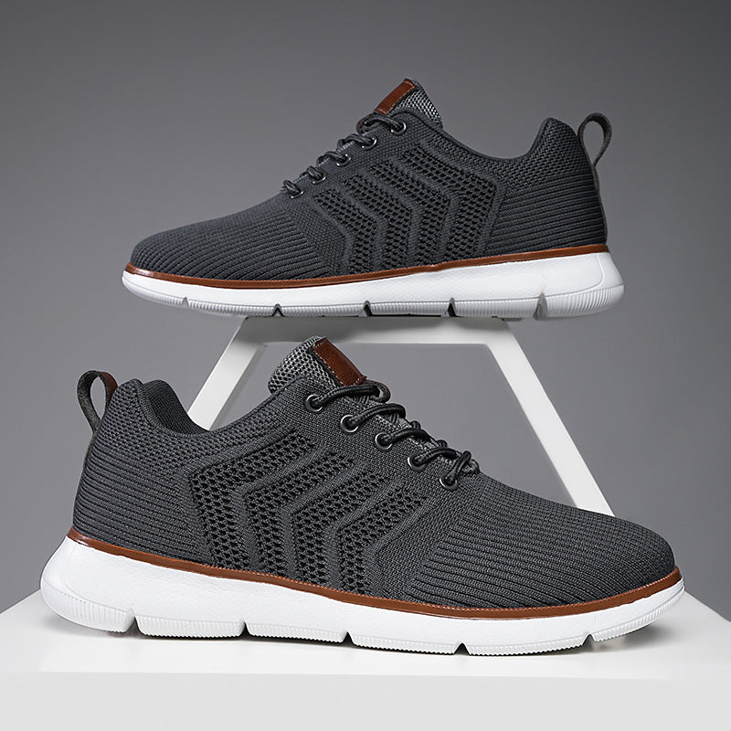 Fashion Lace-up Mesh Sneakers Casual  Flying Woven Walking Sports Shoes For Men - Zalixer