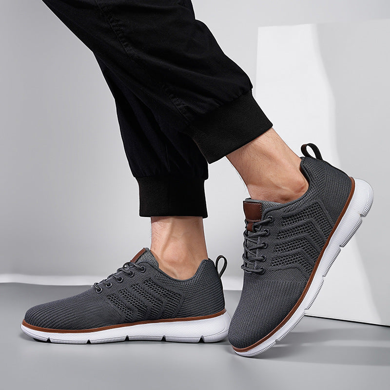 Fashion Lace-up Mesh Sneakers Casual  Flying Woven Walking Sports Shoes For Men - Zalixer