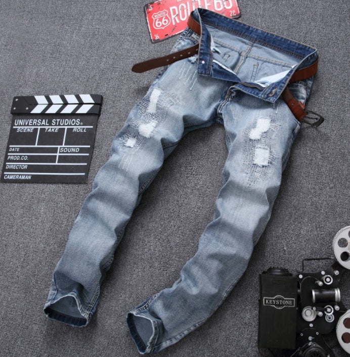 MCCKLE Fashion Brand Designer Men's Ripped Jeans