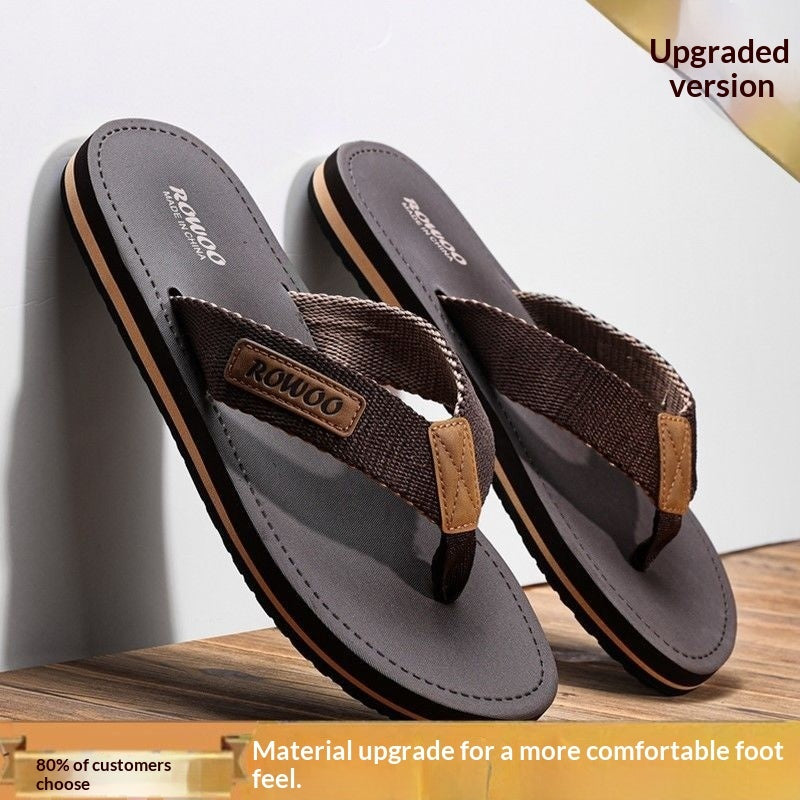 Mens Stylish Non-slip Fabric-strapped Beach Sandals For Outdoor Wear