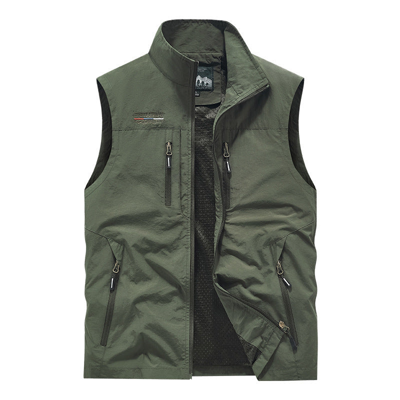 Men's Multi-Pocket Outdoor Casual Stand Collar Work Vest