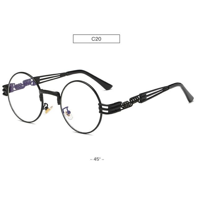 Gold Metal Fashion John Lennon Round Sunglasses Steampunk Sunglasses Mens Womens Retro Vintage Coating Mirrored Eyewear Shades - Zalixer