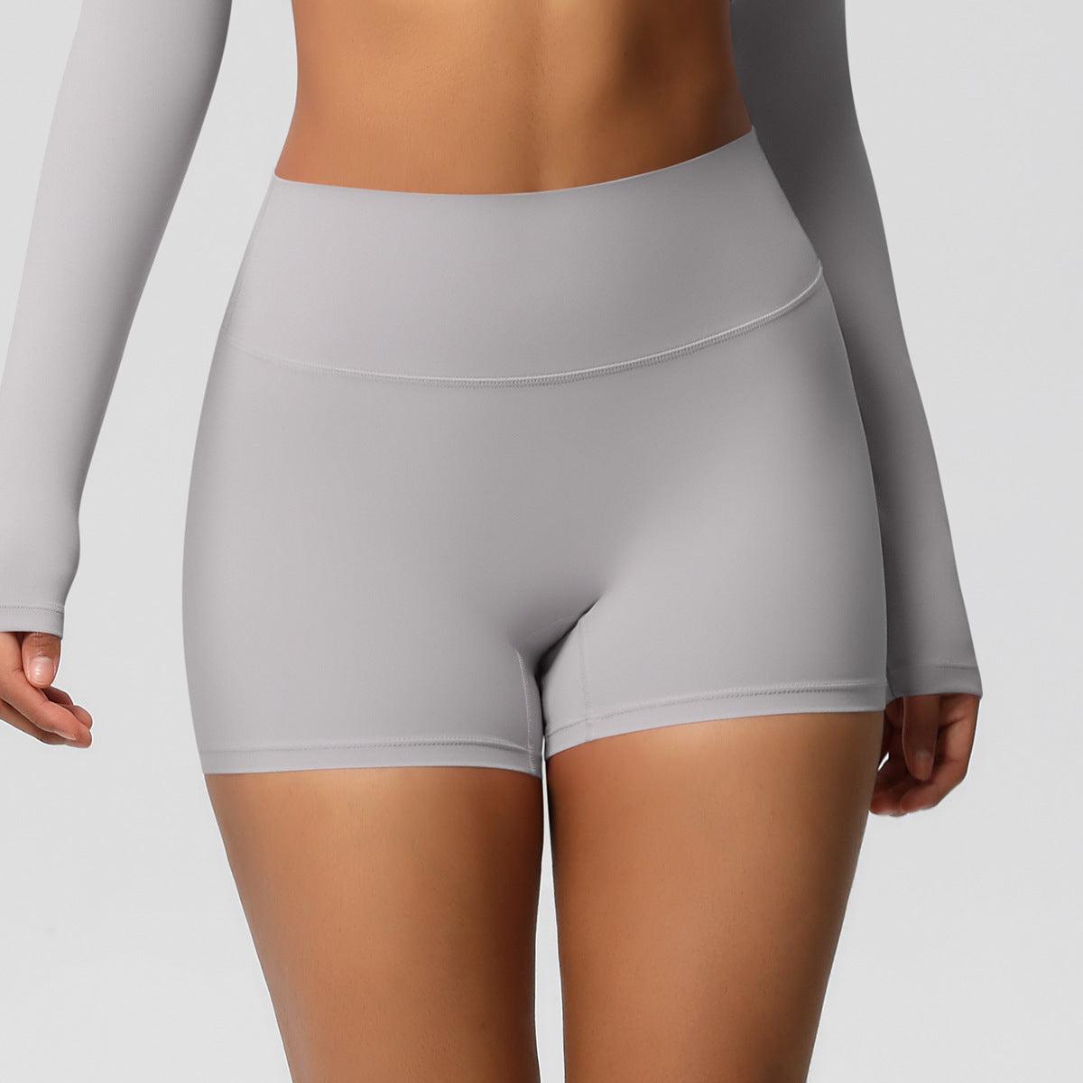 Womens Solid-Color Sports Shorts European And American Style Yoga Shorts - Zalixer
