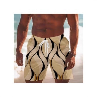 Mens Swim Trunks Beach Shorts With A Simple 3D Line Design  Perfect For Quick drying Summer Outdoor Activities - Zalixer