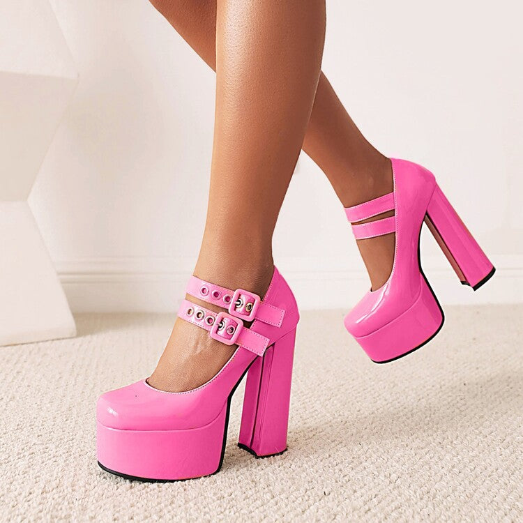 Womens Round-toe Solid-color High Heels - Zalixer