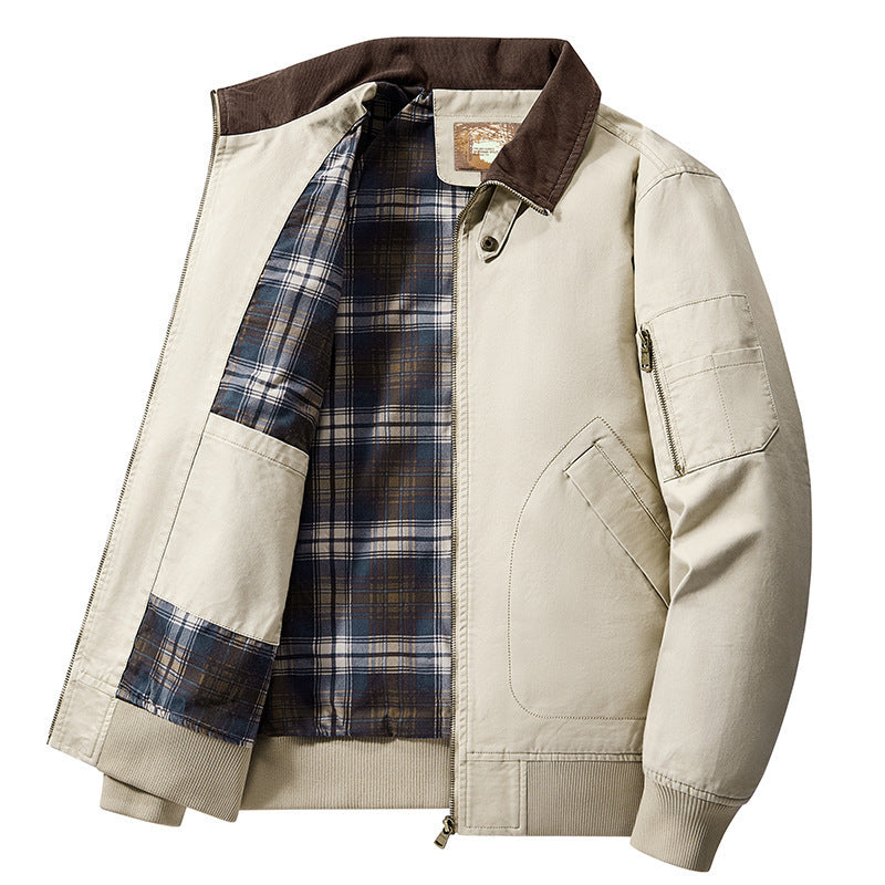 Jacket Baseball Uniform Plus Size New Washed Cotton Flight Jacket