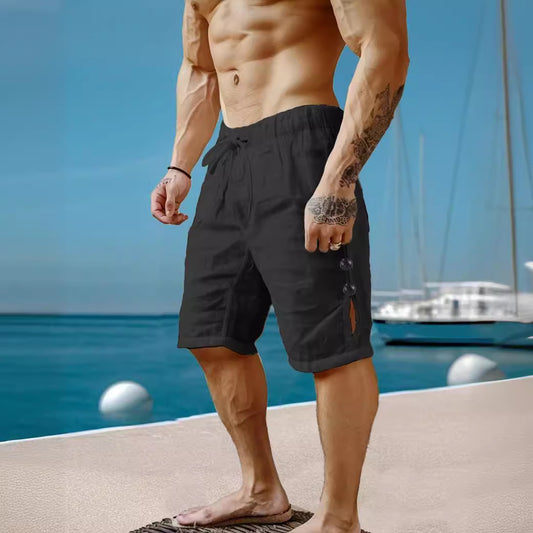 Summer Shorts Pocket Drawstring Elastic Waist Comfortable