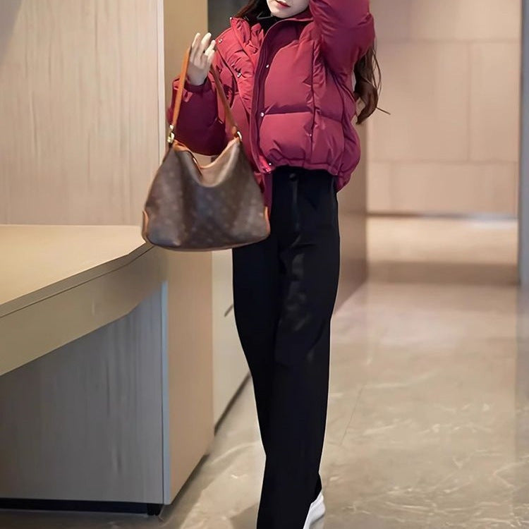 Winter Korean-style Cropped Hooded Cotton Jacket - Zalixer