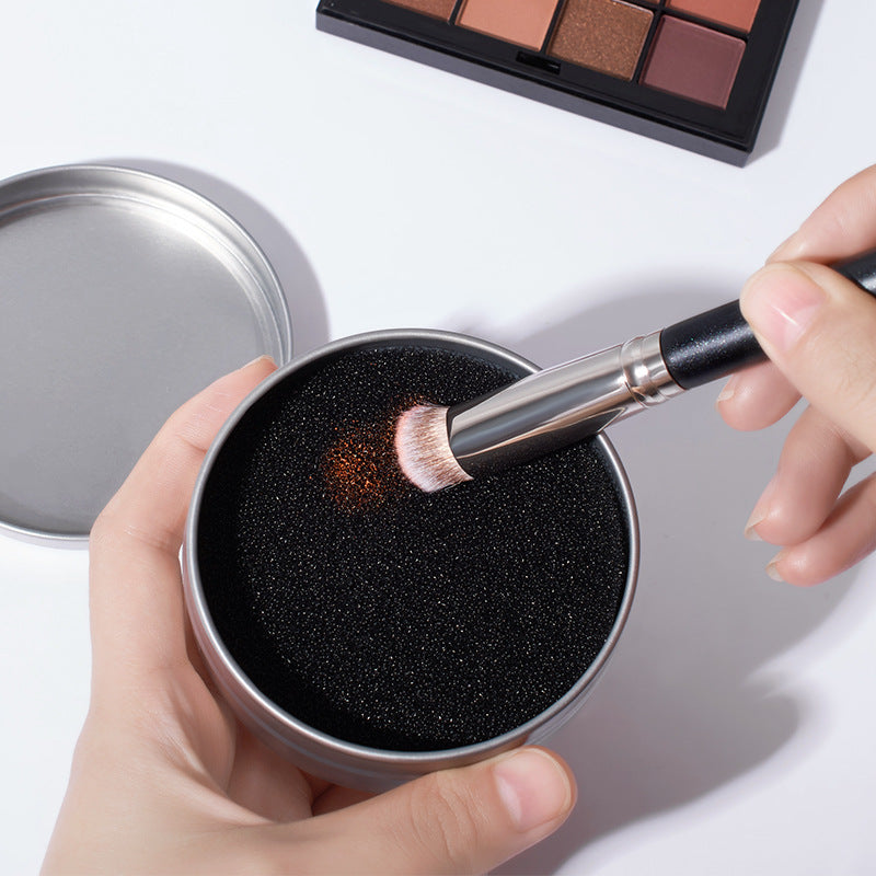 Make-up Brush Convenient Sponge Scrubbing Iron Box To Clean Up Remaining Powder - Zalixer