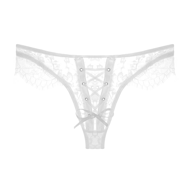 White lace eyelashes low waist panties - Zalixer