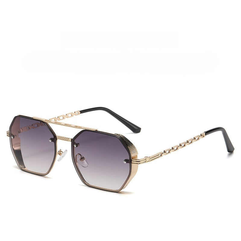 Womens Stylish Metal Chain-leg Sunglasses For Sun Protection - Zalixer