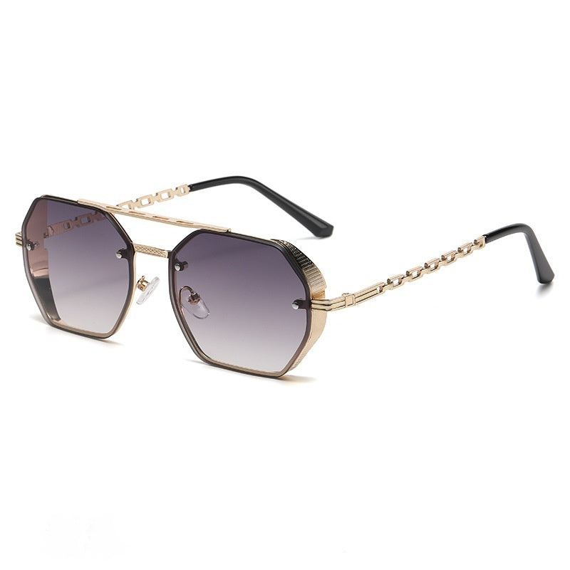 Womens Stylish Metal Chain-leg Sunglasses For Sun Protection - Zalixer