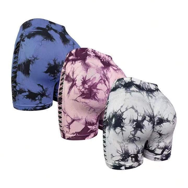 Tie-dye Yoga Bum Lift Shorts - Zalixer