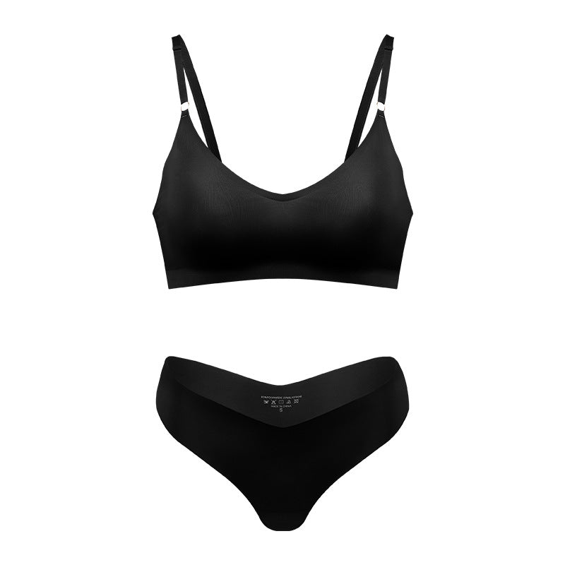 Women's V-neck Breathable Underwear Bra Panties Set - Zalixer