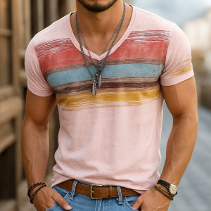 Mens 3D Digital-Print Short-Sleeve T-Shirt - Zalixer