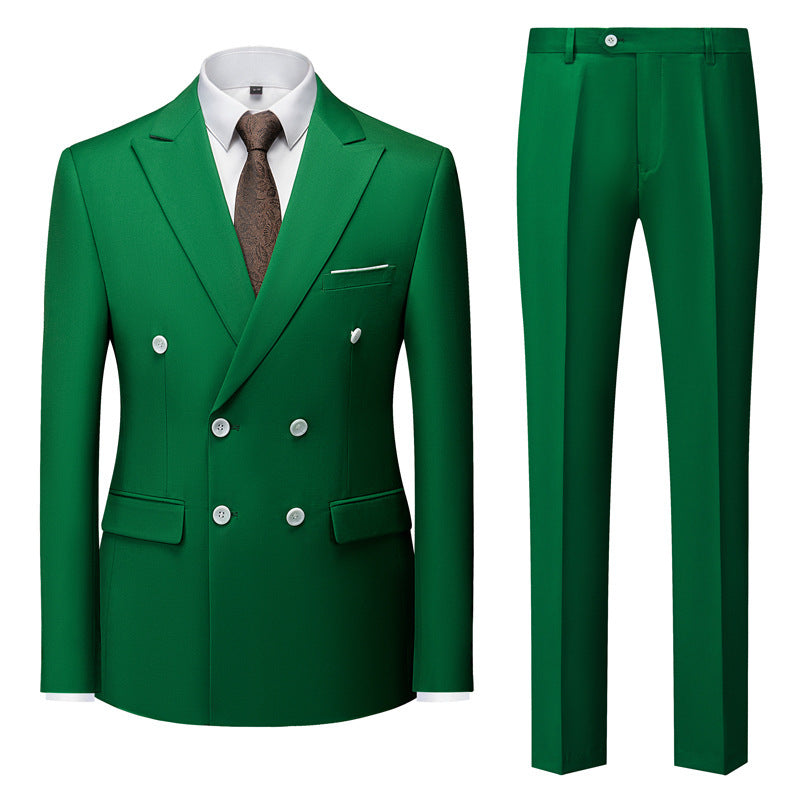 Men's Fashion Casual Solid Color Two-piece Set