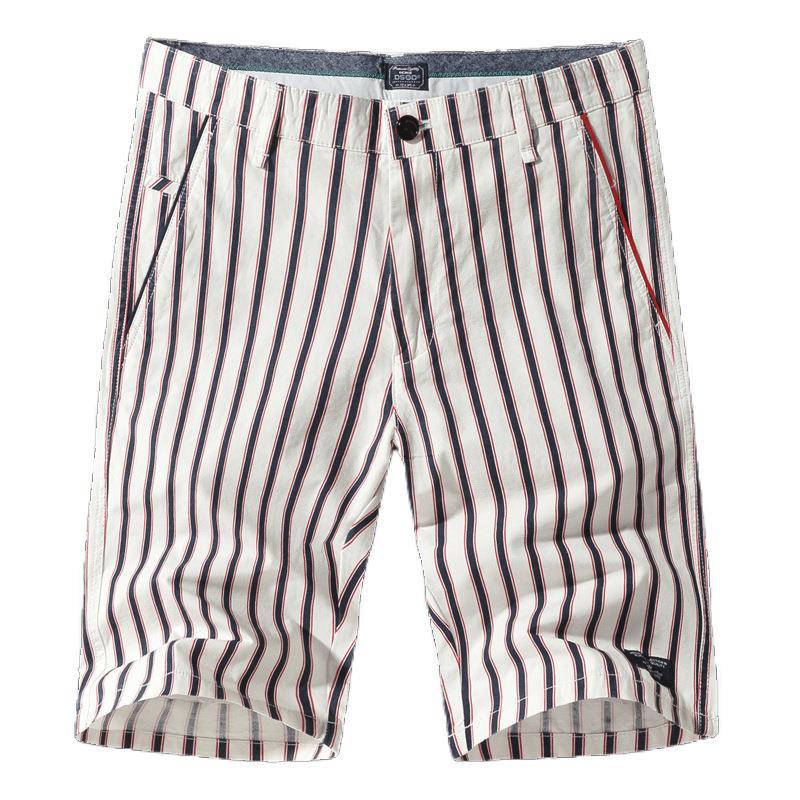 Summer New Men's Striped Five-Point Shorts Printed Shorts - Zalixer