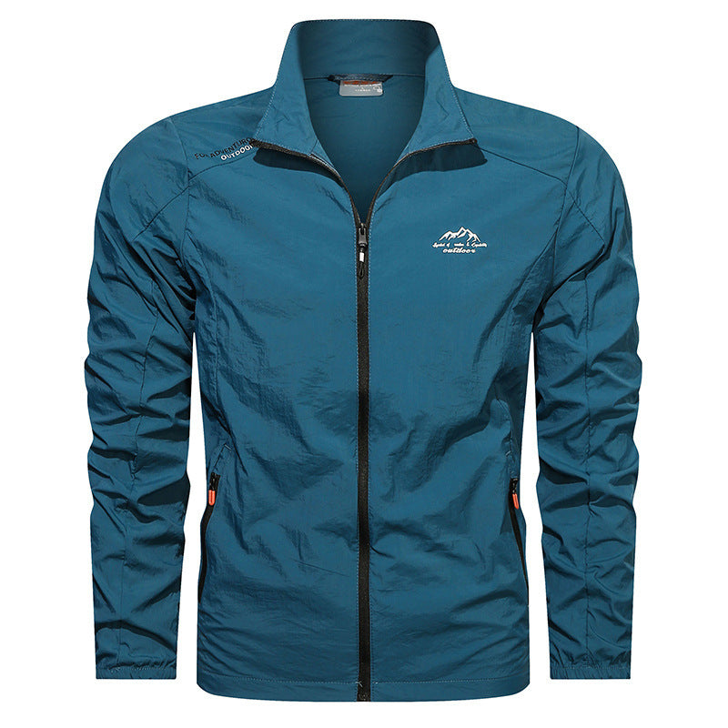 Men's Ultra-thin Stand Collar Sun-protective Clothing Quick-drying Breathable Sports Jacket - Zalixer