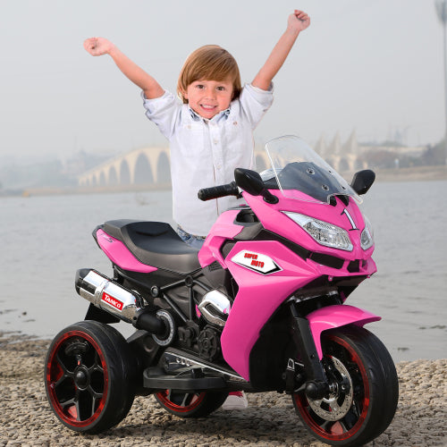 12V Kids Electric Motorcycle ,ride On Motorcycle,Three Lighting Wheels Kids Electric Toys Boys Girls Motorcycle, Children Battery Motor Bikes Rechargeable 3 Wheels Ride On Electric Motorcycle