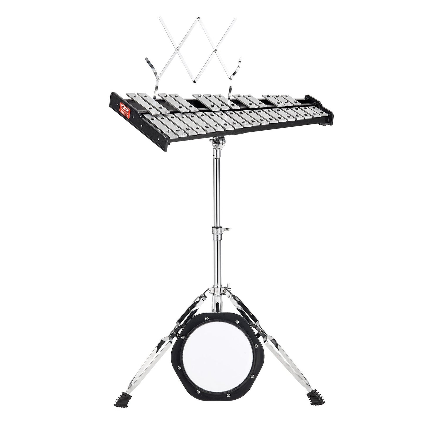 30 Note Glockenspiel Xylophone Bell Kit, Professional Percussion Instrument Set With Mallets, Drum Sticks, Music Stand,  8" Practice Pad, Adjustable Stand And Carrying Bag For Students & Adults