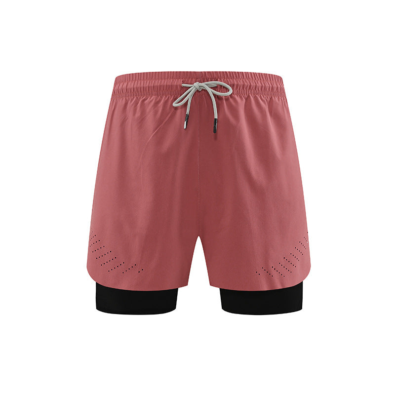 Double-layer Professional Running Shorts Quick-drying Breathable Fitness Shorts - Zalixer