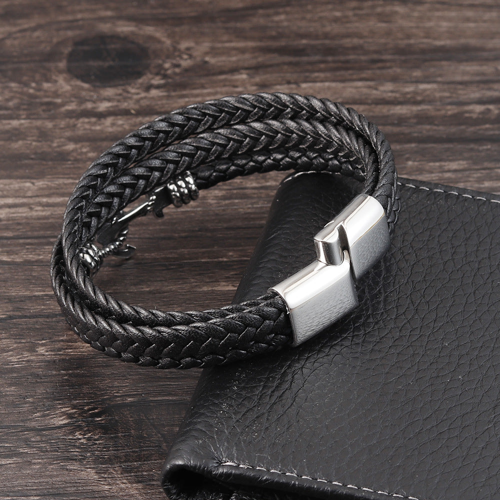 Stainless steel anchor bracelet