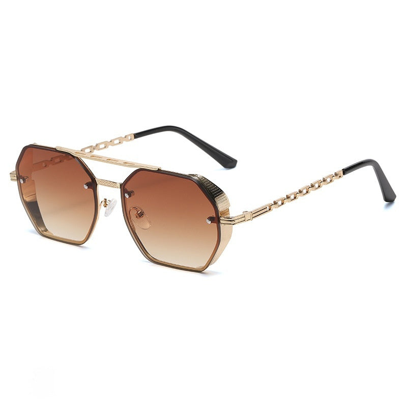 Womens Stylish Metal Chain-leg Sunglasses For Sun Protection - Zalixer