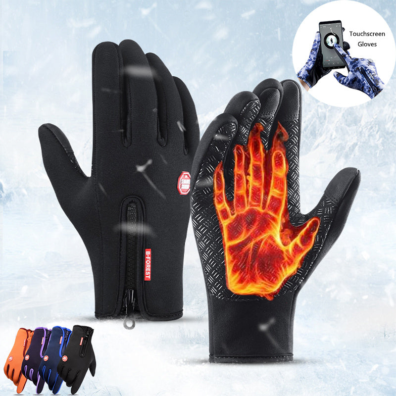 Winter Motorcycle Riding Waterproof Sports Gloves With Fleece