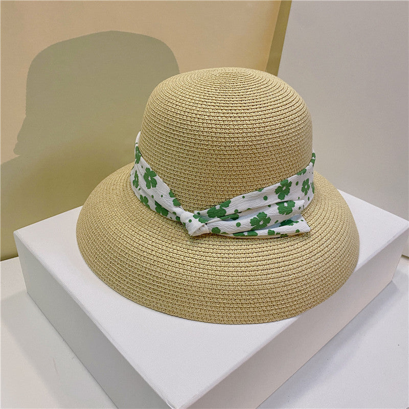 Pastoral Style Sunshade Hat With Small Flower Straps - Zalixer