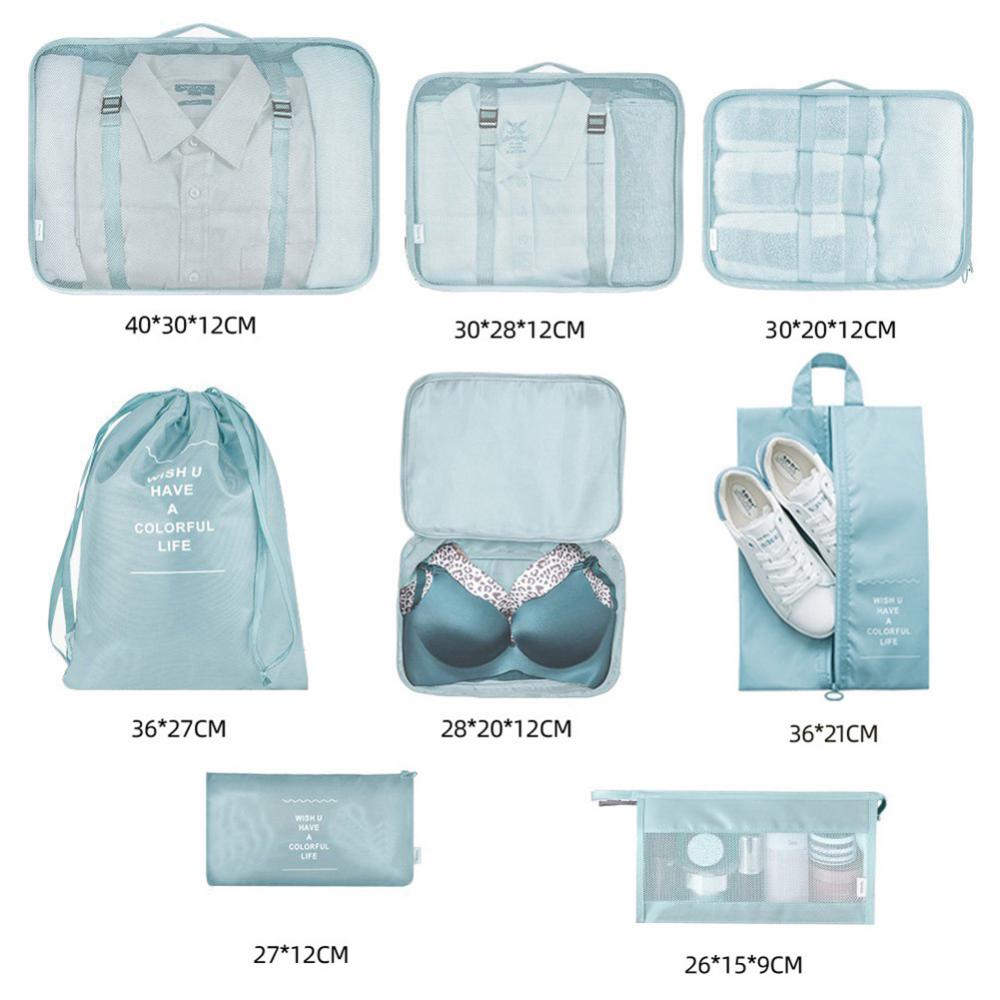 8-piece Set Luggage Divider Bag Travel Storage Clothes Underwear Shoes Organizer Packing Cube Bag - Zalixer