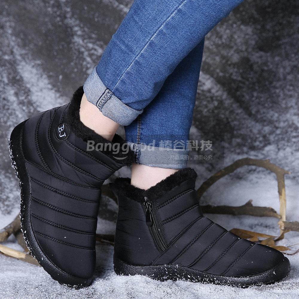 Womens Waterproof Mid-Calf Zip Snow Boots For Fall And Winter - Zalixer