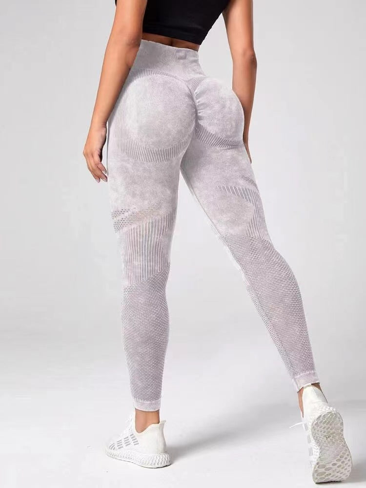 Hollow Design Seamless Leggings High Waist Hip Lifting Running Sports Fitness Yoga Pants Fashion Womens Clothing - Zalixer