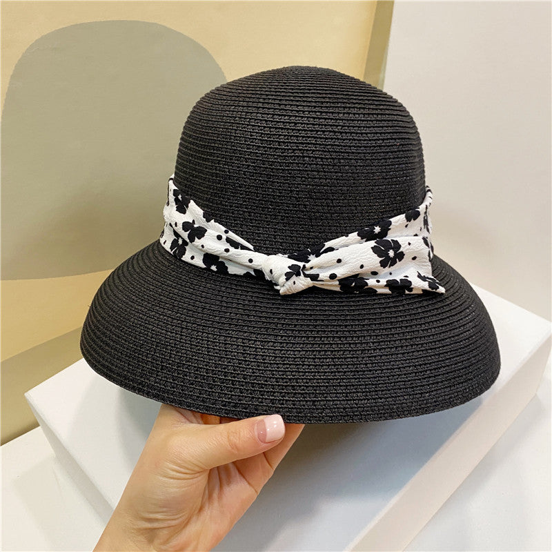 Pastoral Style Sunshade Hat With Small Flower Straps - Zalixer