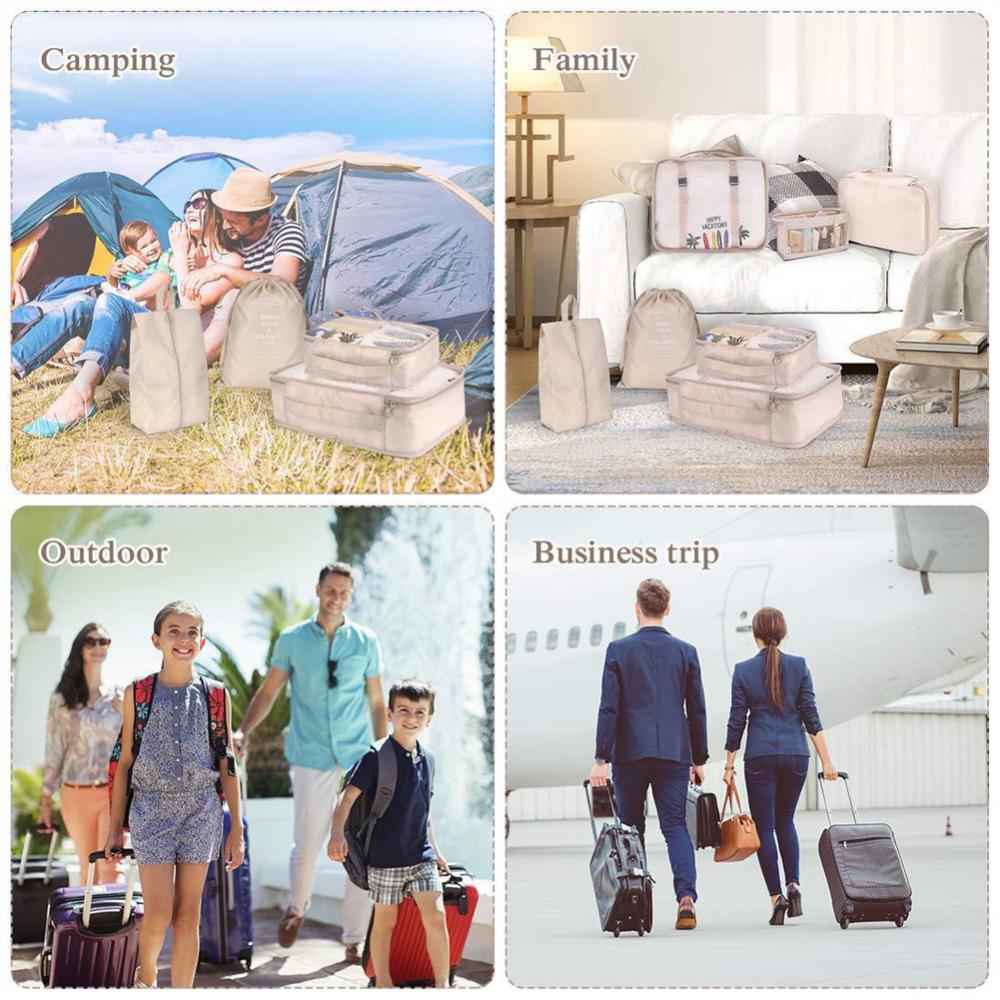 8-piece Set Luggage Divider Bag Travel Storage Clothes Underwear Shoes Organizer Packing Cube Bag - Zalixer