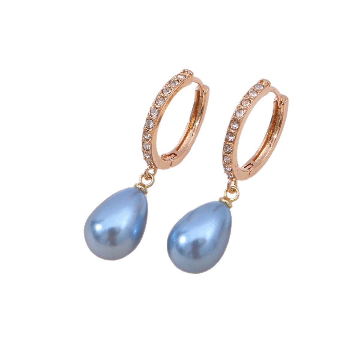 Womens Jewelry Purple Pearl Hoop Earrings - Zalixer