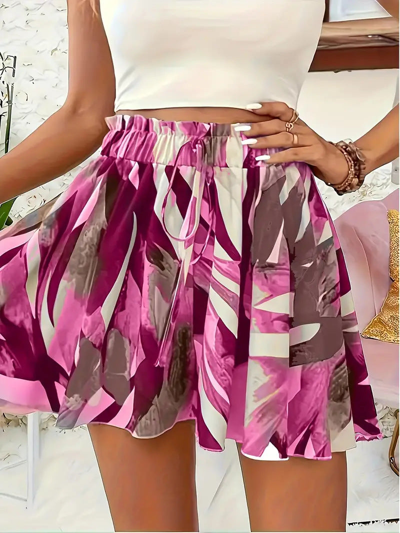 Print Elastic Summer Women's Shorts - Zalixer