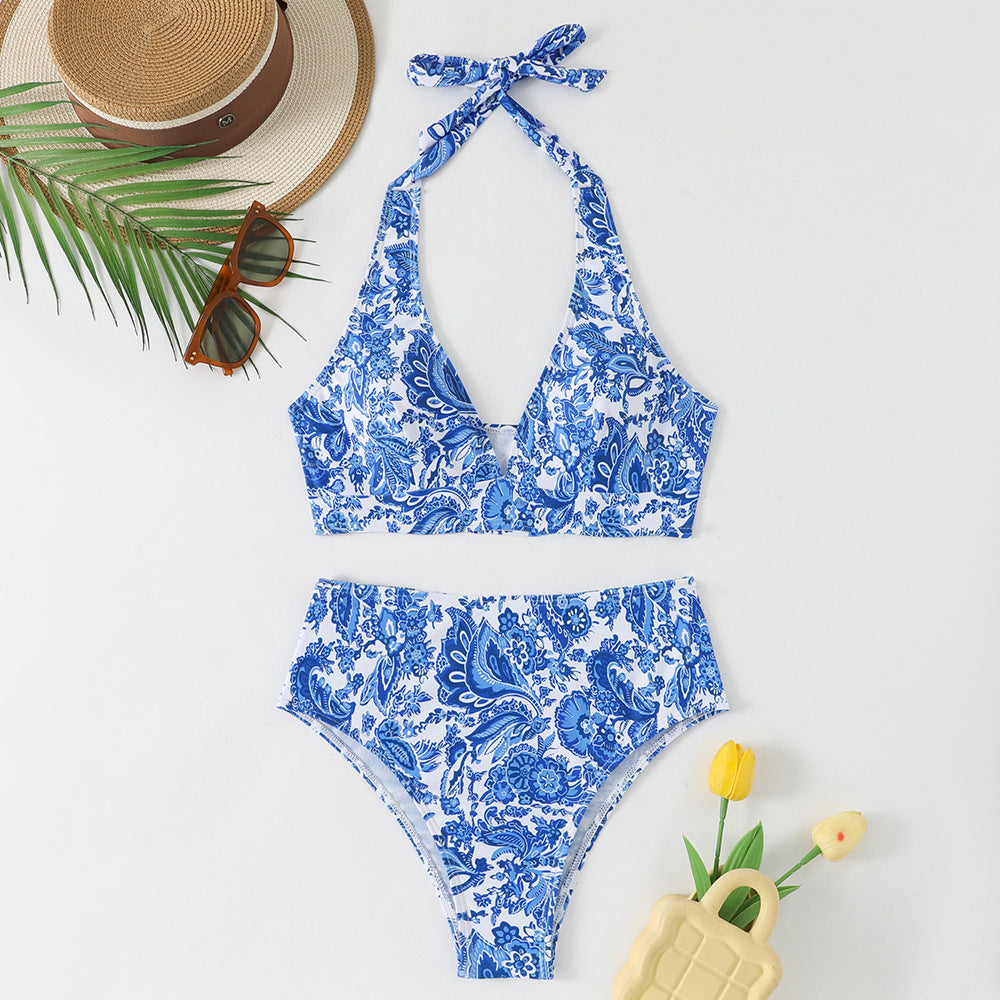 Women's Gathering Bikini Split Swimsuit - Zalixer