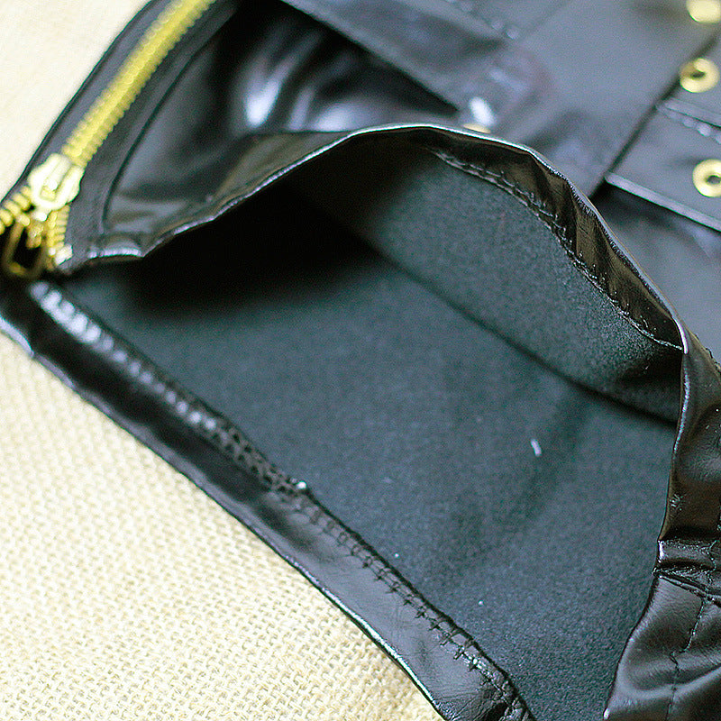 Black Leather Shorts Hot Pants - Zalixer