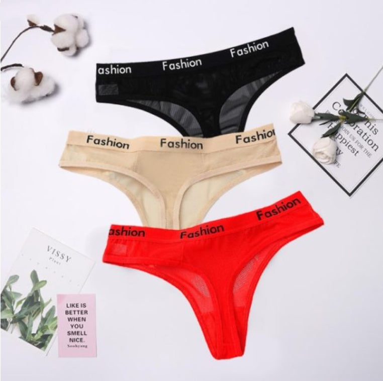 Thong Feminine Mesh Transparent Low Waist Sports Seamless Panties - Zalixer